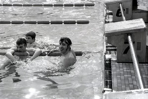 Coca-Cola International Swimming Championships. Brian Brinkley regaining his breath after