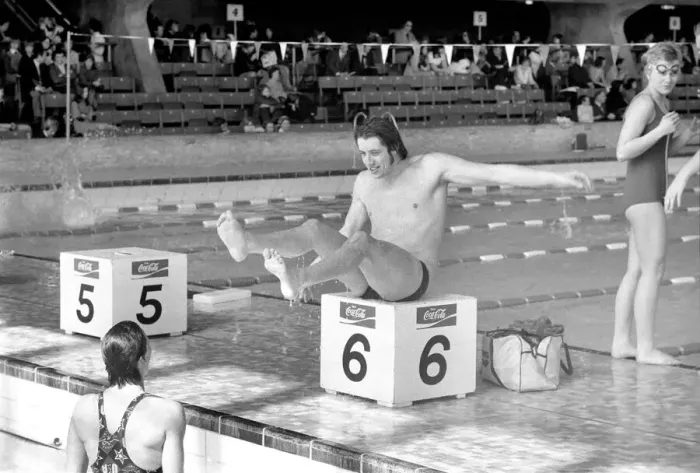 Framed Print : Coca-Cola International Swimming Championships. Brian Brinkley regaining his breath after Framed Print : Coca-Cola International Swimming Championships. Brian Brinkley regaining his breath after