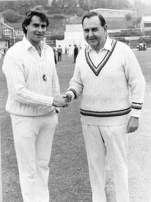 Framed Print : Colin Cowdray and his son Chris. Cricket players Framed Print : Colin Cowdray and his son Chris. Cricket players