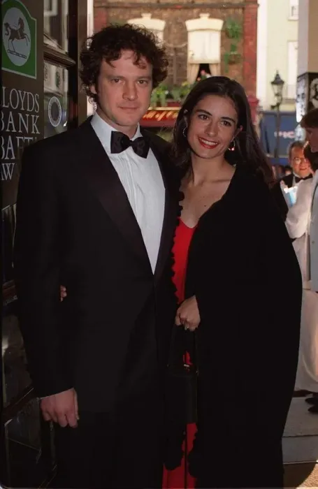 Framed Print : Colin Firth Actor and girlfriend Livia Giuggioli arriving for BAFTA Awards 1996