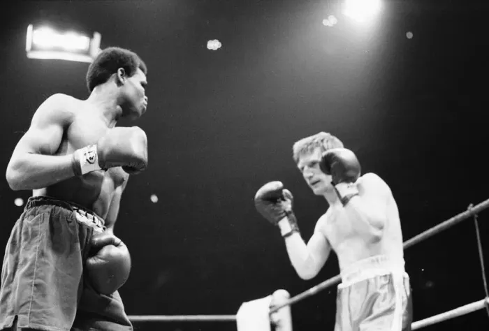 Framed Print : Colin Jones of Wales seen here in action against Kirkland Laing. 28th April 1981 Framed Print : Colin Jones of Wales seen here in action against Kirkland Laing. 28th April 1981