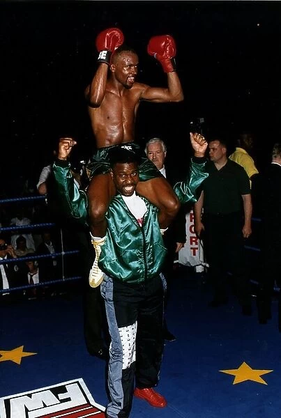 Colin McMillan boxer after winning the WBO featherweight title