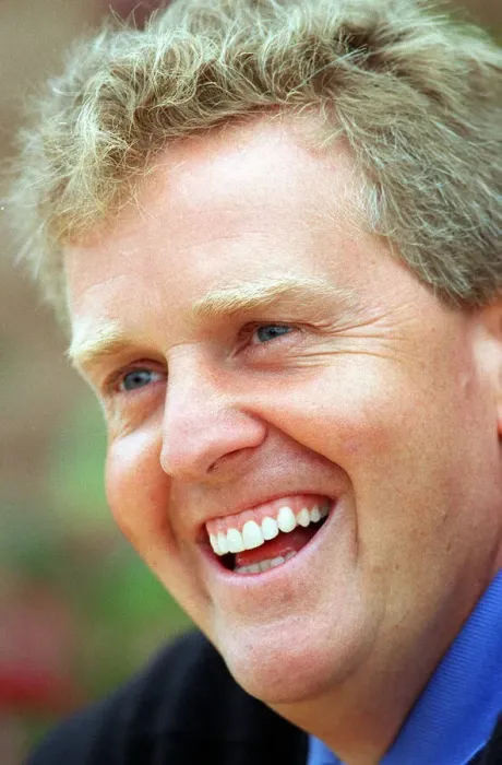 Framed Print : Colin Montgomerie golfer at a press conference July 1997 on the eve of the Open Golf