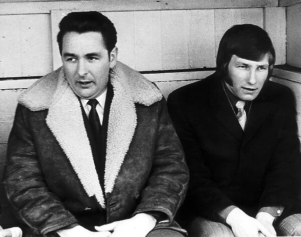 Colin Todd of Derby County with manager Brian Clough 1971