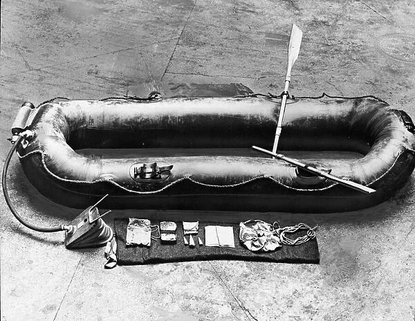 The collapsible rubber boat in which spies Karl Theodor Drucke