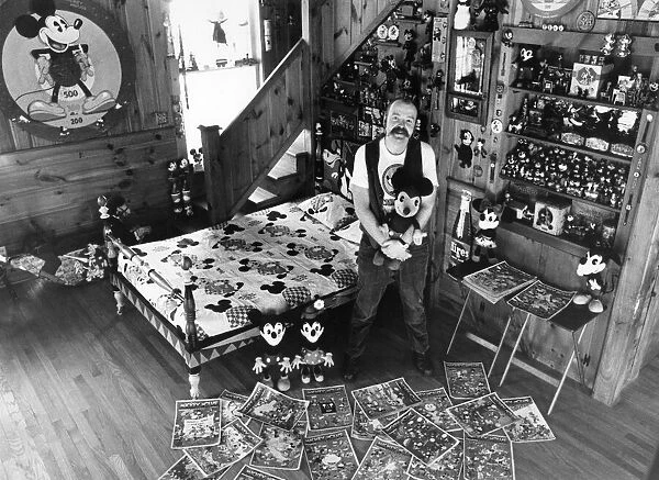 Collection - Mickey Mouse mania. Assistant Professor John Fawcett at his home