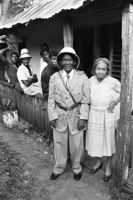 Framed Print : Colonel Walter James Robertson, the elderly Jamaican Maroon Chief in full uniform with