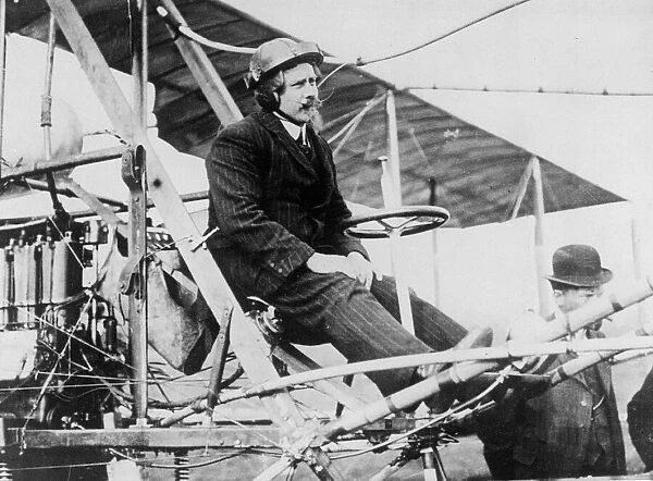 Colonels F Cody pioneer aviator in his aircraft, September 1912