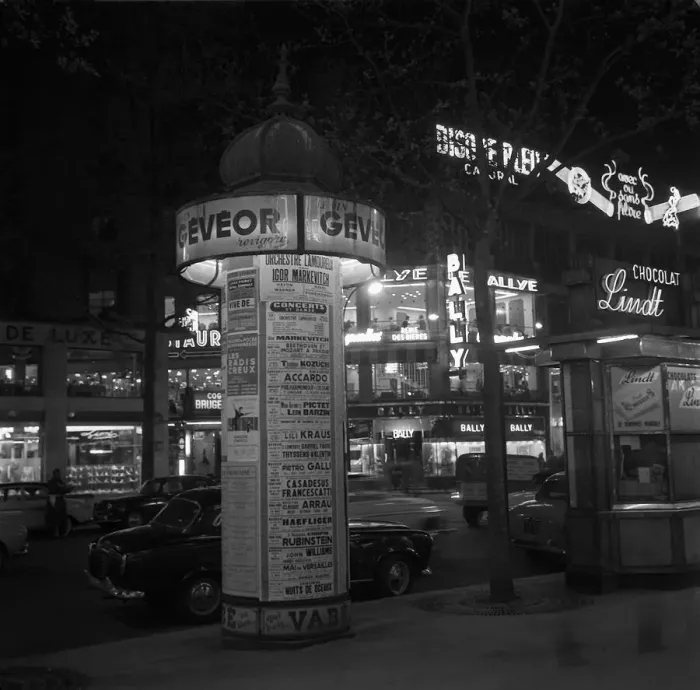 Framed Print : Colonne Morris by night Paris May 1960 Framed Print : Colonne Morris by night Paris May 1960