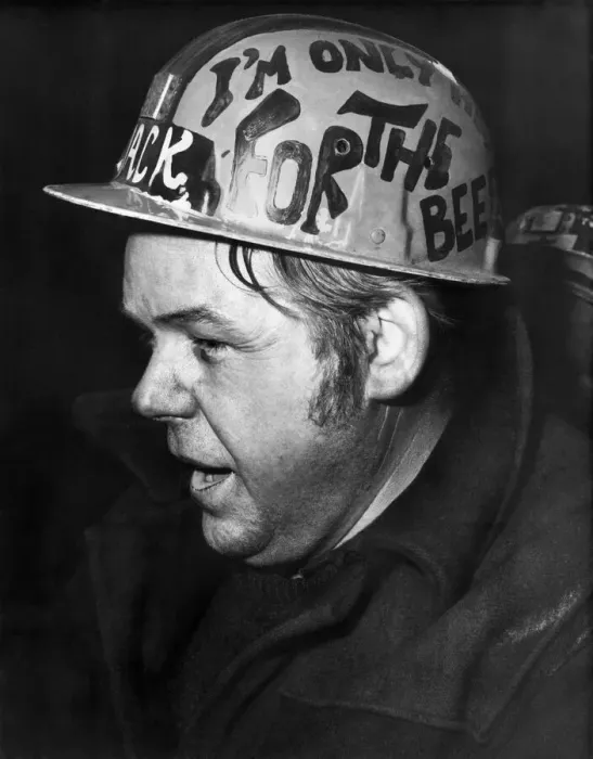 Framed Print : Coloured saftey helmets. Jackie Bevan (47) a circuit operator with I Framed Print : Coloured saftey helmets. Jackie Bevan (47) a circuit operator with I