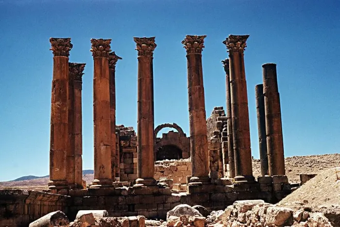 Framed Print : Columns of the temple of Artemis at ruins of Jerash north of the Amman Jordan Palestine Framed Print : Columns of the temple of Artemis at ruins of Jerash north of the Amman Jordan Palestine