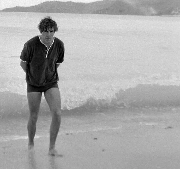 Comedian, actor and publisher Peter Cook during a holiday in Grenada March 1966