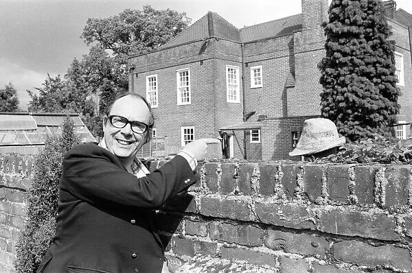 Comedian, Eric Morecambe pictured at home in Harpenden, Hertfordshire, England, May 1976