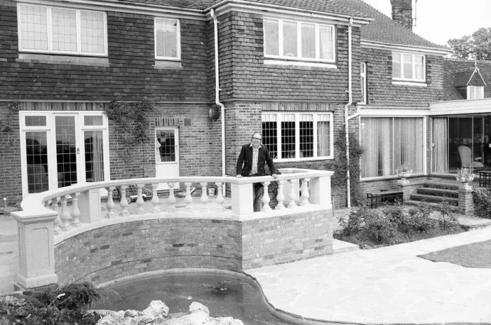 Framed Print : Comedian, Eric Morecambe pictured at home in Harpenden, Hertfordshire, England, May 1976 Framed Print : Comedian, Eric Morecambe pictured at home in Harpenden, Hertfordshire, England, May 1976