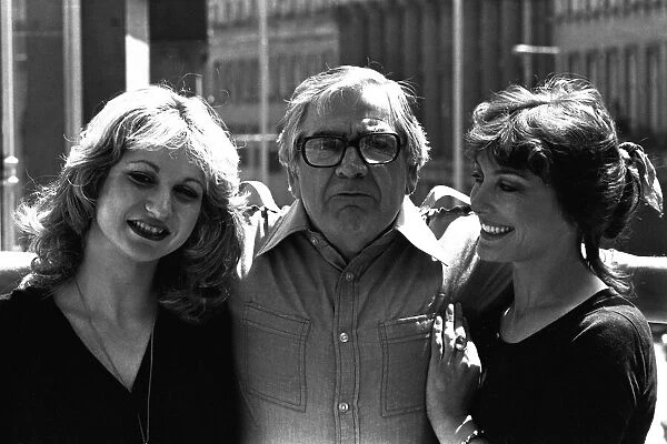 Comedian Harry Worth, pictured on June 18, 1979, with Debbie Arnold (left