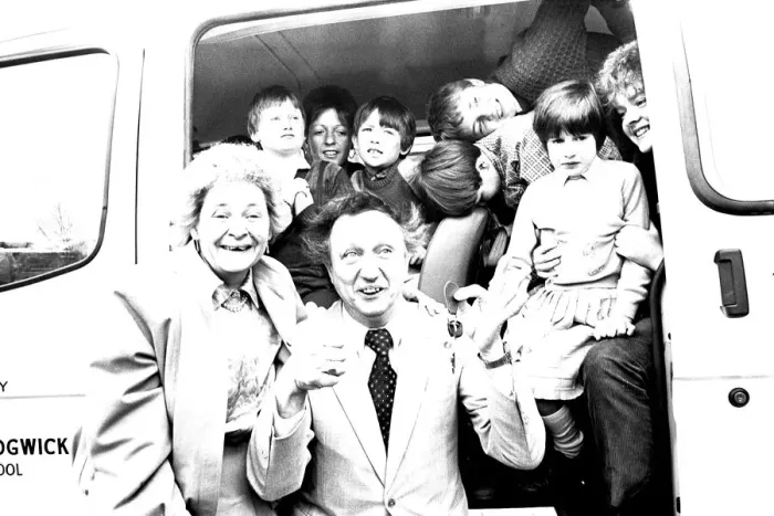 Framed Print : Comedian Ken Dodd made children from Thornhill Park School Framed Print : Comedian Ken Dodd made children from Thornhill Park School