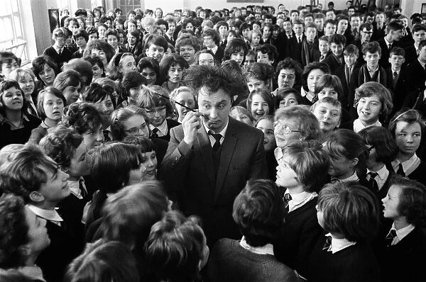 Comedian Ken Dodd lecturing students in Birmingham. 23rd March 1962