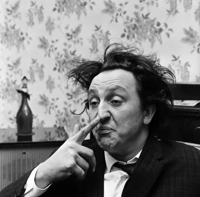 Framed Print : Comedian Ken Dodd, photographed at home for a Donald Zec feature. 7th October 1963 Framed Print : Comedian Ken Dodd, photographed at home for a Donald Zec feature. 7th October 1963