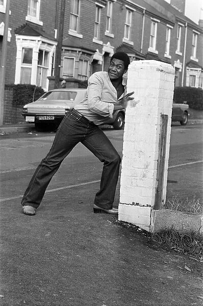 Comedian Lenny Henry pictured in Dudley. 10th November 1978