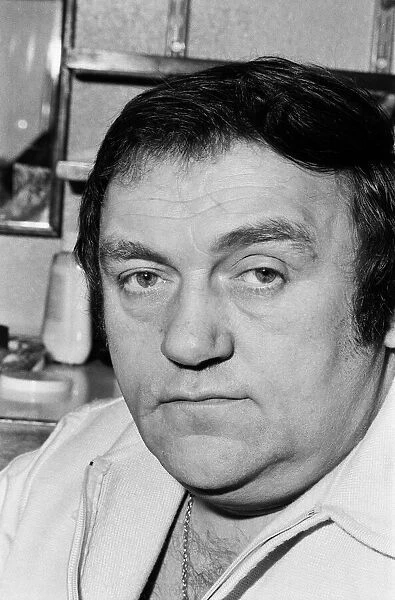 Comedian Les Dawson in his dressing room at Yorkshire Television Studios