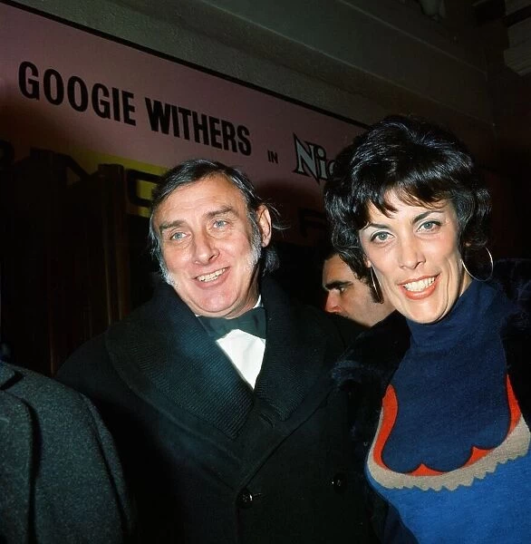 Comedian Spike Milligan with wife Paddy at the Royal Charity Premiere of '