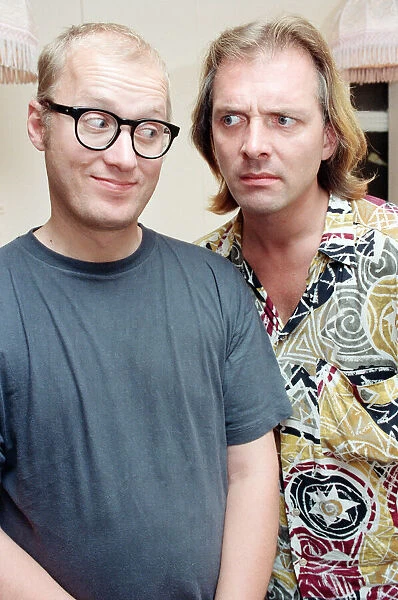 Comedians Ade Edmondson and Rik Mayall, actors who star in the television series '