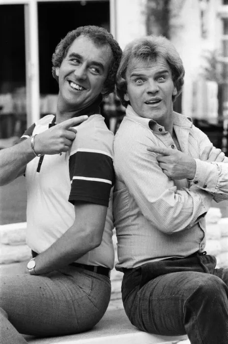 Framed Print : Comedians Freddie Starr (right) and Lennie Bennett. October 1982 Framed Print : Comedians Freddie Starr (right) and Lennie Bennett. October 1982