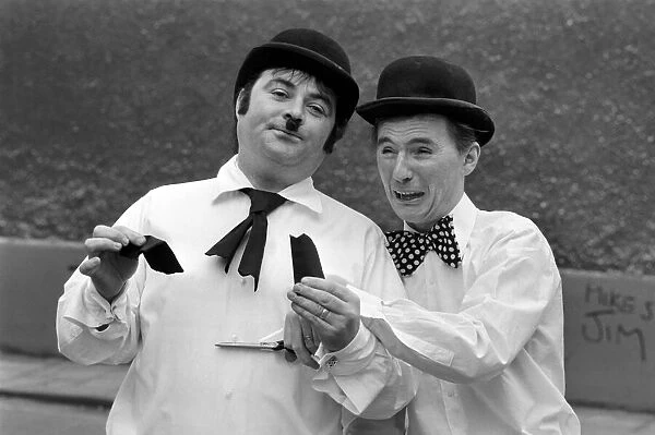 Comedy  /  Humour: Comedian Little and Large. Laurel and Hardy. February 1975 75-01036-002