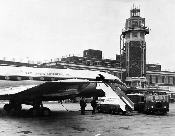 A Comet plane landed at Liverpool Airport on Speke. 21st March 1969