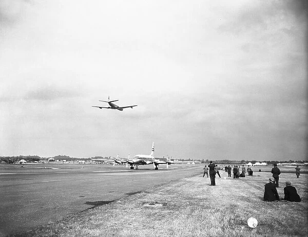 Commercial airliners and prototypes at Farnborough air-show. 8th September 1955