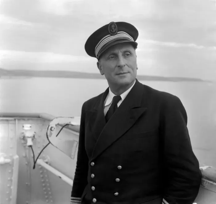 Framed Print : Commodore Frank Ganijue of the French trans-atlantic liner, Ide de France Framed Print : Commodore Frank Ganijue of the French trans-atlantic liner, Ide de France