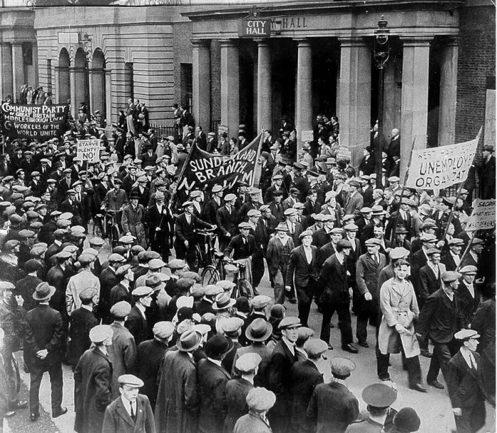 Framed Print : A Communist march past the City Hall, Newcastle. c. 1926 Framed Print : A Communist march past the City Hall, Newcastle. c. 1926