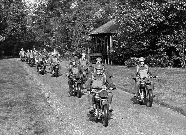 A company of mechanised troops undergoing a course of rough riding