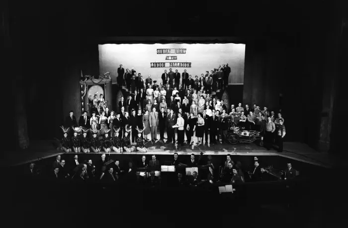 Framed Print : Compere, Bruce Forsyth, with the 147 people who make possible the show Framed Print : Compere, Bruce Forsyth, with the 147 people who make possible the show