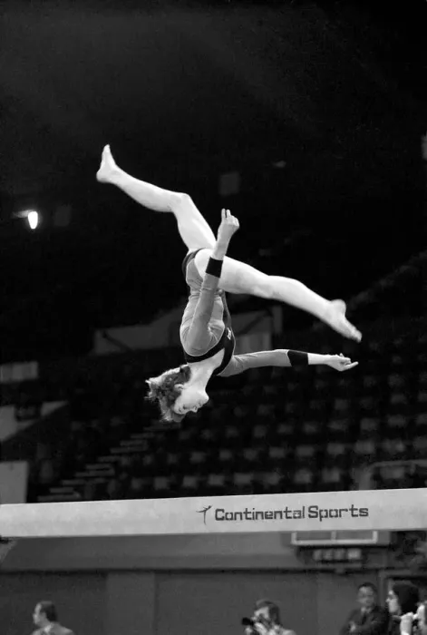 Framed Print : Competitors in the Champions All'Gymnastics competition at Wembley