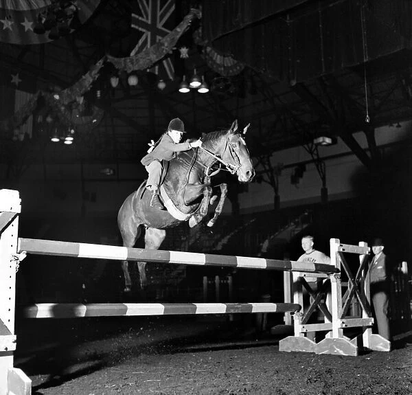 One of the competitors in the Horse of the year show, Harringay. October 1952 C4933-001