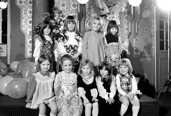 The top ten competitors in the Mini Miss UK beauty competition. January 1975 75-00024