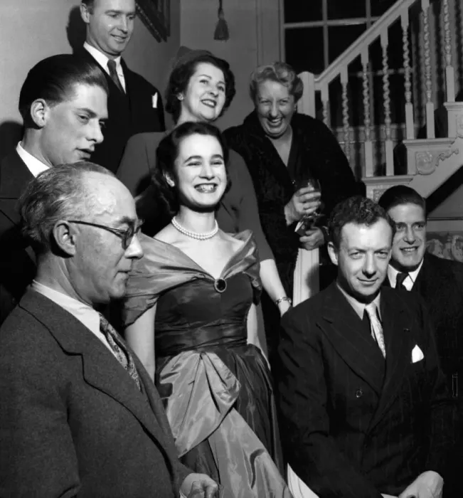 Framed Print : Composer Benjamin Britten and opera star Joan Cross at a Cocktail party hosted by Framed Print : Composer Benjamin Britten and opera star Joan Cross at a Cocktail party hosted by