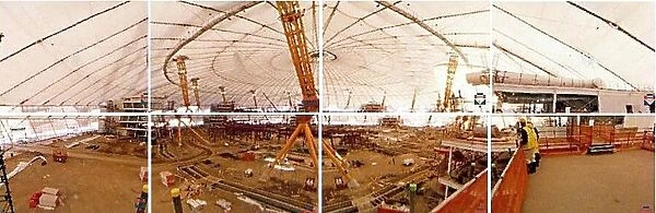 A composite of the inside of the Millennium Dome as seen by the camera '