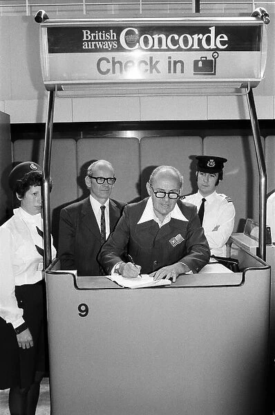 Concorde check in at London Airport. 24th May 1976