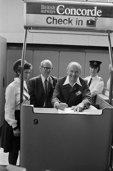 Concorde check in at London Airport. 24th May 1976