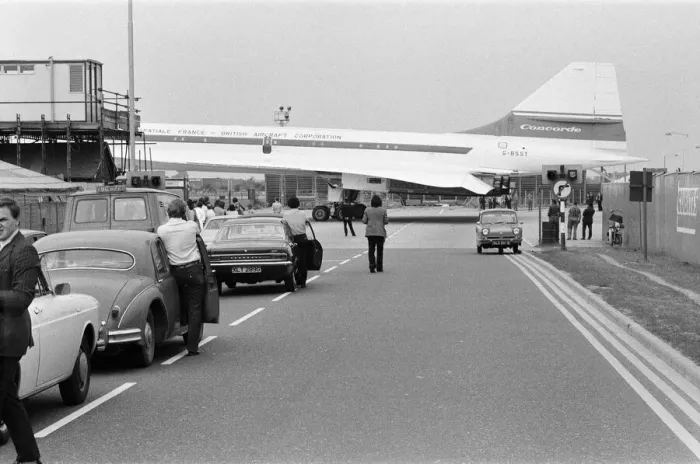 Framed Print : Concorde on show at Heathrow Airport. 3rd July 1972