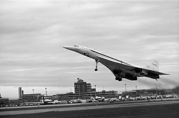 Concorde landed at Heathrow for the first time. It was diverted there because bad weather