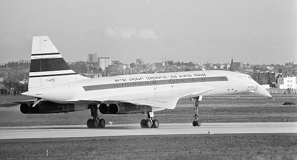 Concorde prototype 001 flies for the first time, at Toulouse Airport, France