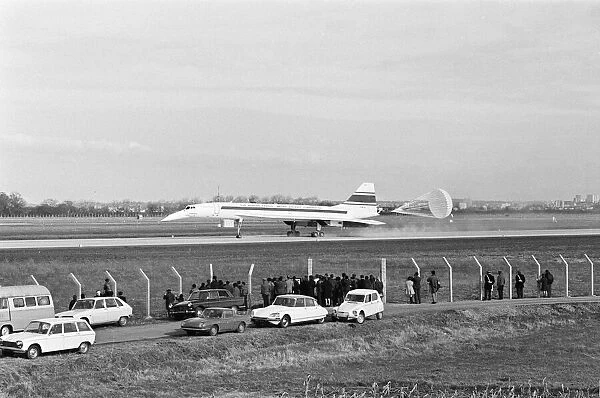 Concorde prototype 001 flies for the first time, at Toulouse Airport, France
