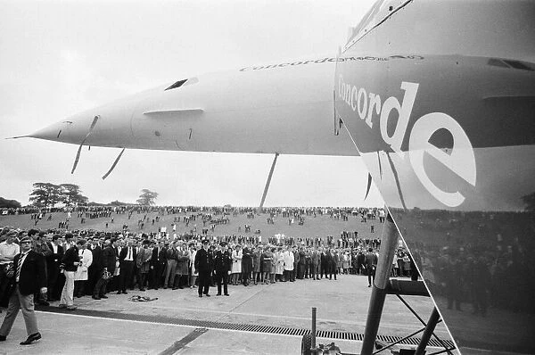Concorde prototype 002 makes its first official public appearance in the UK as it is