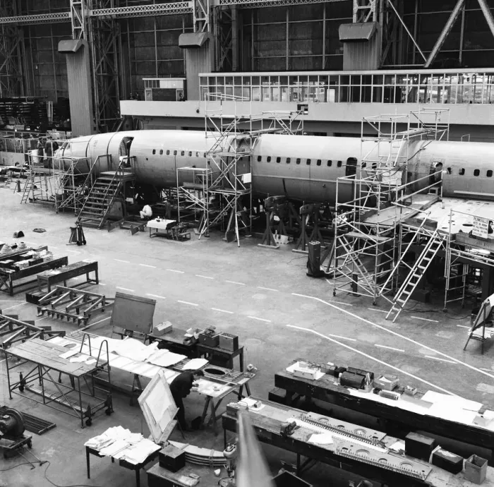 Framed Print : Concorde Prototype 2. being built in the Brabazon hanger at B. A. C Filton Bristol Framed Print : Concorde Prototype 2. being built in the Brabazon hanger at B. A. C Filton Bristol