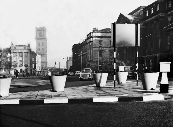 Framed Print : Concrete urns on Hamilton Square in Birkenhead, Wirral, Merseyside Framed Print : Concrete urns on Hamilton Square in Birkenhead, Wirral, Merseyside