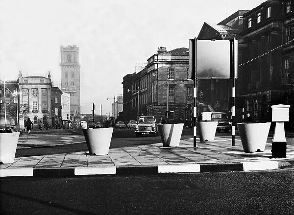 Concrete urns on Hamilton Square in Birkenhead, Wirral, Merseyside