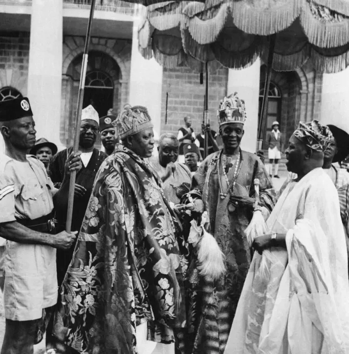 Framed Print : A conference of Nigerian chiefs in West Africa. (Picture Framed Print : A conference of Nigerian chiefs in West Africa. (Picture